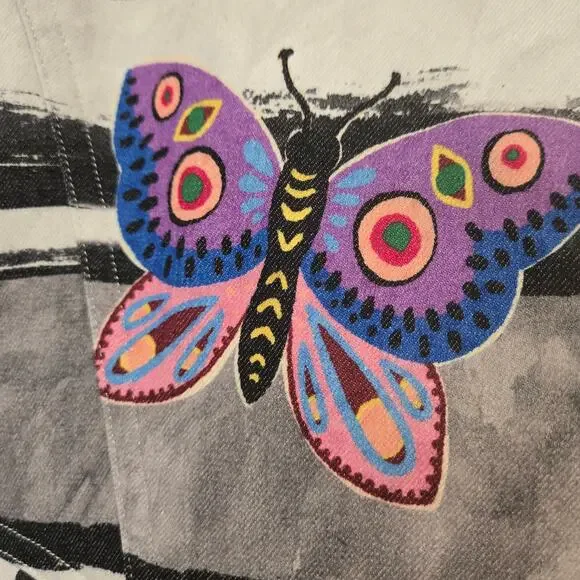 Autumn Adeigbo Fit and Flare Long Sleeve Butterfly Mini Dress  - Size 12 - Picture 5 of 11